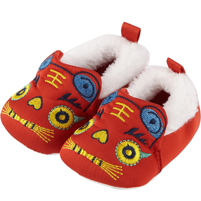 [商场同款]英氏男女宝宝新年系列虎头刺绣保暖舒适软毛布鞋 11193472