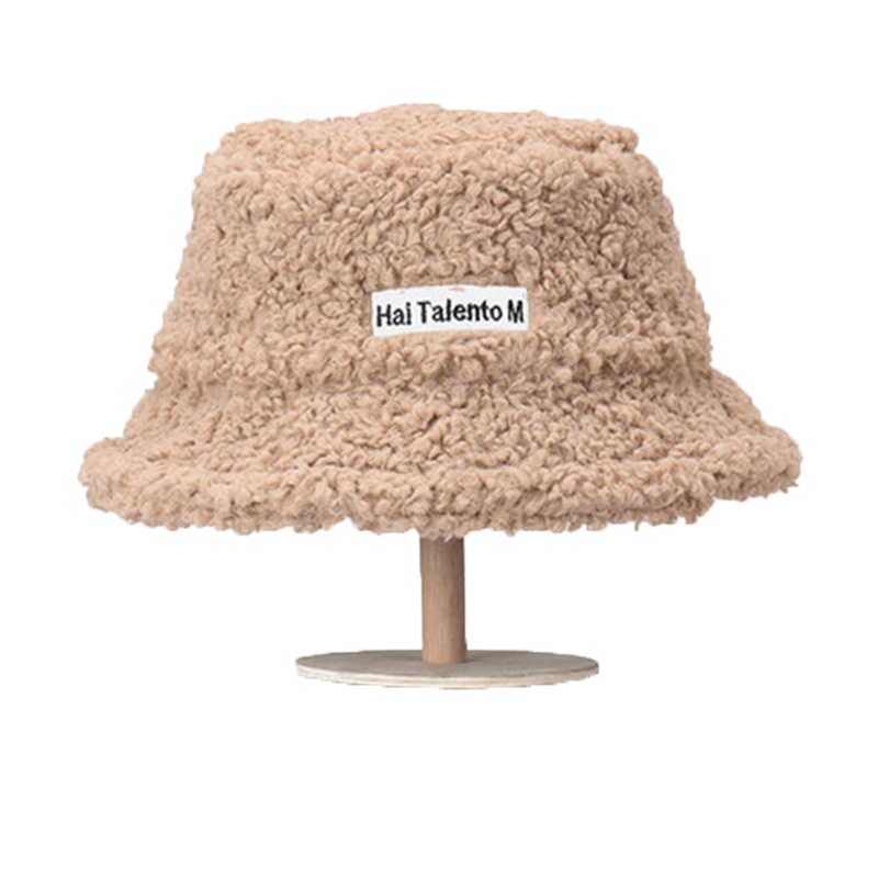 秋冬季新款羊羔毛渔夫帽子女baby热巴明星同款帽子日系盆帽护耳帽
