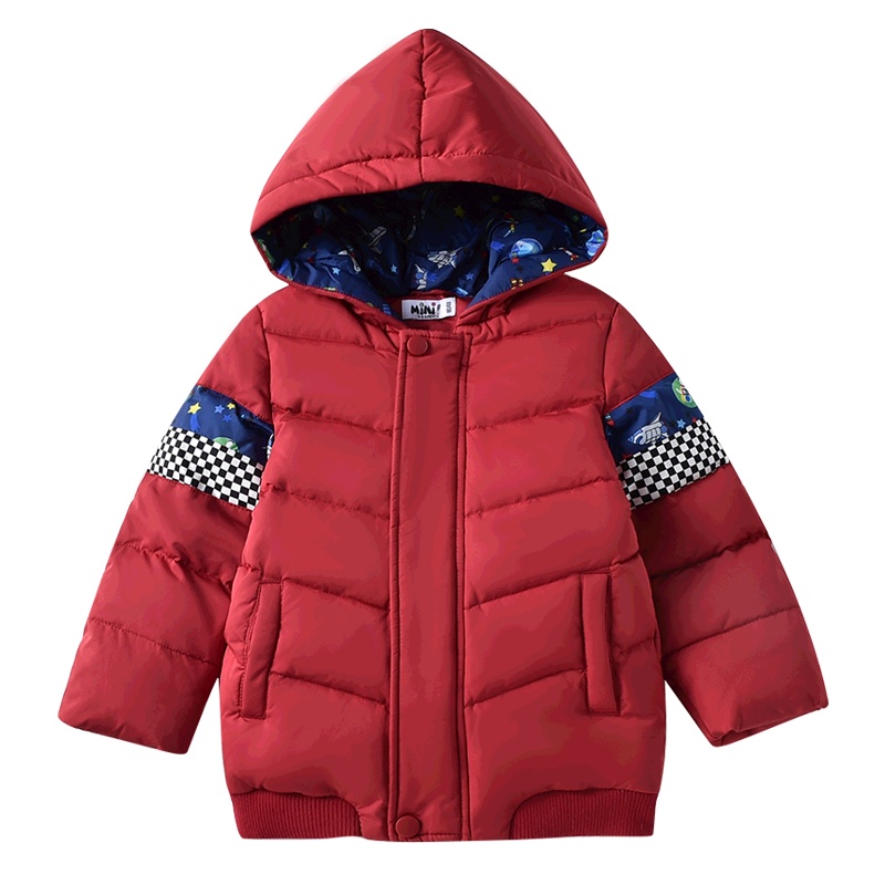 铅笔俱乐部童装2019冬新款男童卡通羽绒服小童保暖羽绒外套星空帽