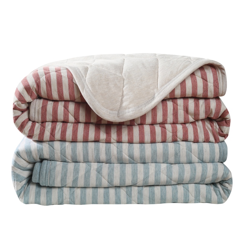 ladysoft御棉堂 全棉天竺棉被子可水洗纯棉薄被子贡缎条纹/格子纤维空调被床上用品
