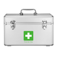 AT 医药箱 家用急救箱 出诊箱 医疗收纳箱 带锁 铝合金 家庭药箱 12英寸 多层箱子 3311