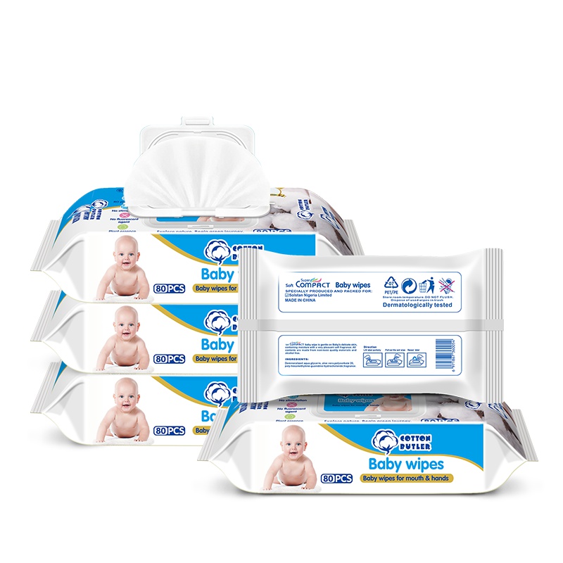 棉管家婴儿手口湿巾80抽*3包
