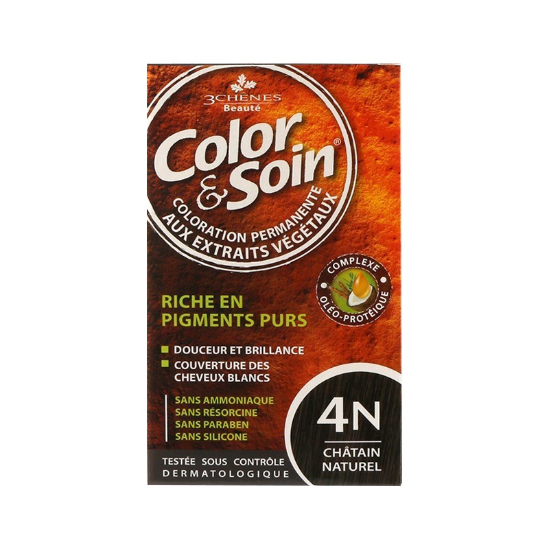 法国 3chenes三橡树 染发剂 4N-自然棕 低敏配方 植萃染护