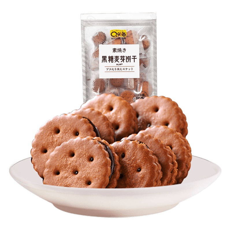口嗨黑糖夹心麦芽饼干150g