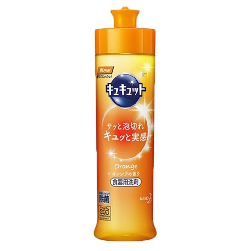 [香橙味]花王(KAO) 日本直采 果蔬餐具洗洁精 除细菌去油污 香橙240ml 瓶装