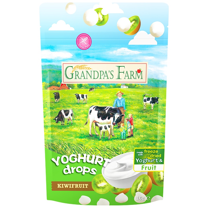 爷爷的农场 婴幼儿宝宝零食进口益生菌酸奶溶豆 奇异果酸奶溶豆 16g/袋