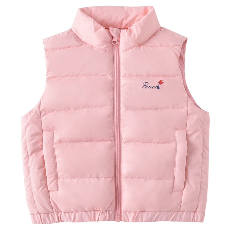 铅笔俱乐部童装2019冬季新款女童羽绒马甲小童无袖保暖外套