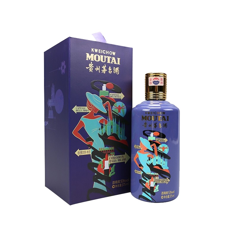 茅台 贵州茅台酒 茅台走进系列 走进意大利·米兰 53度 375ml 酱香型白酒