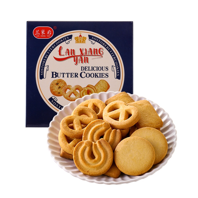 兰象岩丹麦风味曲奇饼干网红休闲食品酥脆饼干儿童零食72g*3盒
