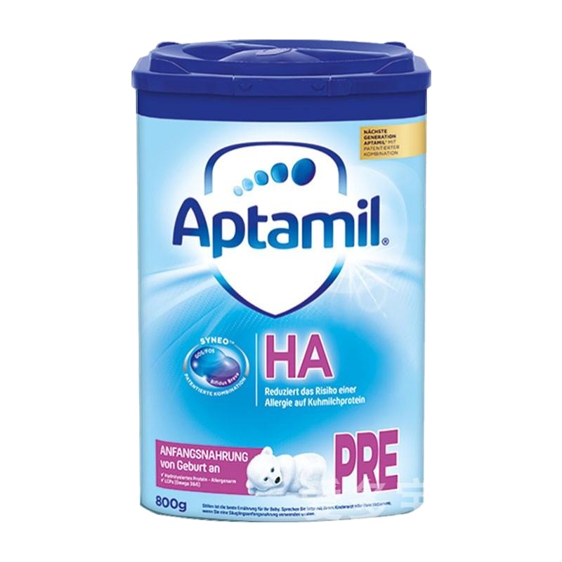 原装进口德国爱他美Aptamil水解蛋白奶粉HA抗过敏适度半水解免敏pre奶粉(0-3个月)800g