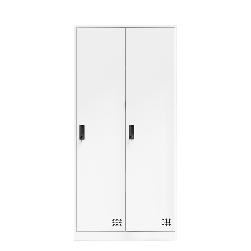 永格更衣柜员工铁皮衣柜办公存包存储柜白色双开门柜