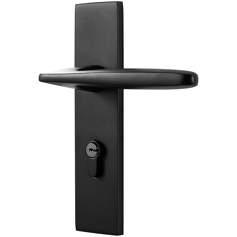 家蕊门锁室内卧室静音房门锁黑色卫生间实木门把手家用通用型锁具