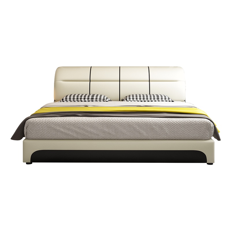 徘徊生活 皮艺床 简约现代 真皮床皮质 软体床 1.8米1.5米 主卧双人床 大婚床 储物大床 宜家风格