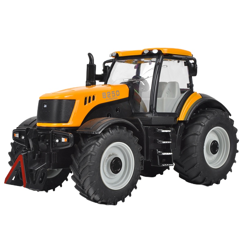 仿真拖拉机玩具 农场拖拉机头合金模型金属工程车车模 儿童玩具车 敞篷拖拉机B款-红【礼盒】