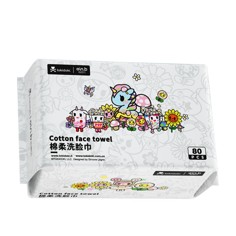 tokidoki&怡恩贝婴儿棉柔巾洗脸巾联名款 80抽*6包