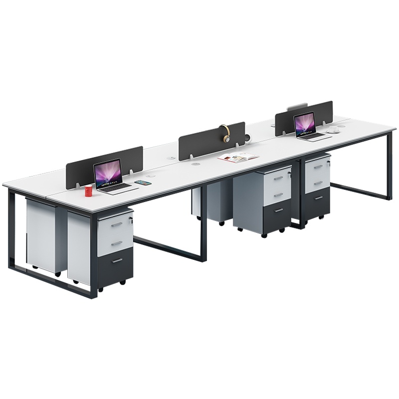 创世人 办公家具办公桌六人含柜钢架桌子简约职员写字台办公桌员工电脑桌工位桌