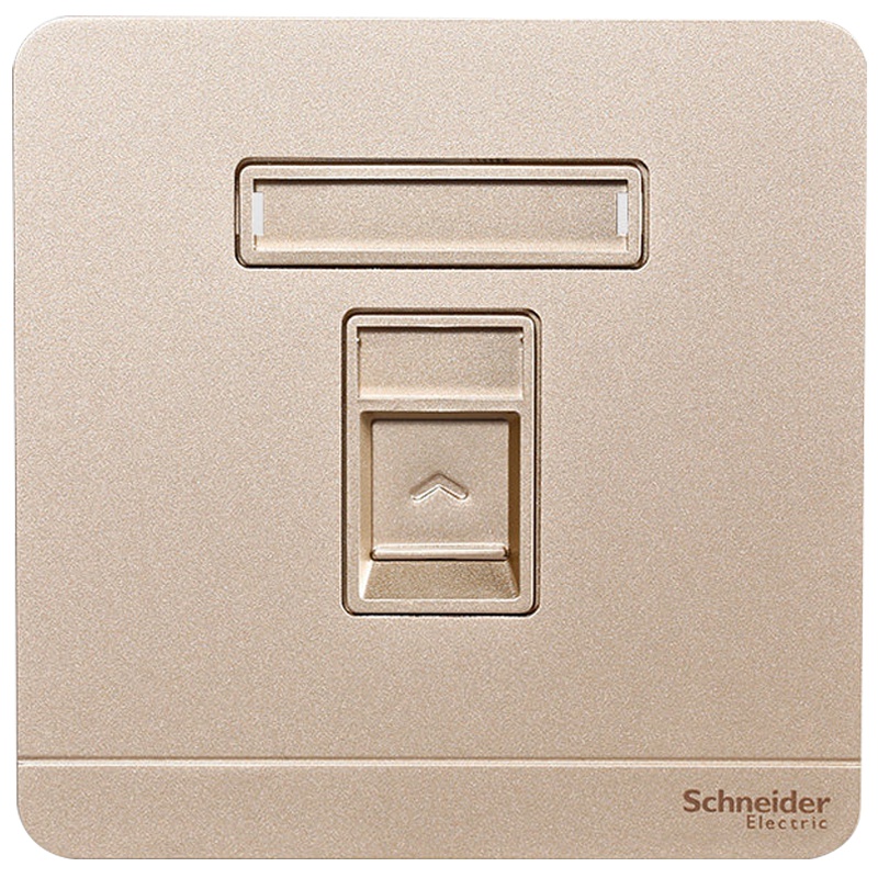 施耐德电气（Schneider Electric）开关插座 电话插座墙壁电话面板 弱电插座 绎尚薄暮金