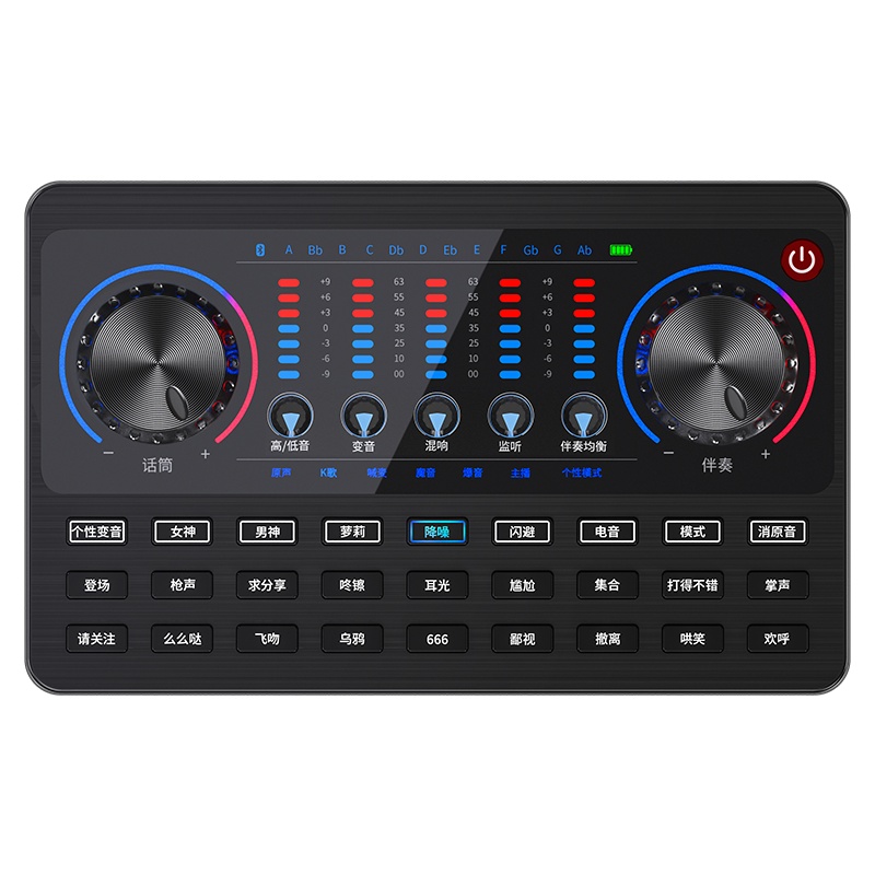 十盏灯V10黑色蓝牙版网红直播设备声卡套装手机唱歌专用全套主播喊麦装备电容麦克风通用录音抖修音k歌跑调神器快手 手持麦