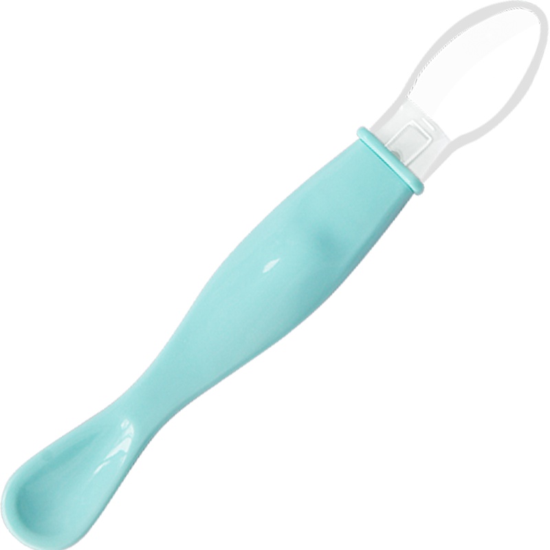 宝啦母婴婴幼儿童餐具婴儿宝宝感温变色硅胶软勺儿童餐具新生儿辅食喂水米糊小勺子—1561(薄荷绿)感温变色软勺