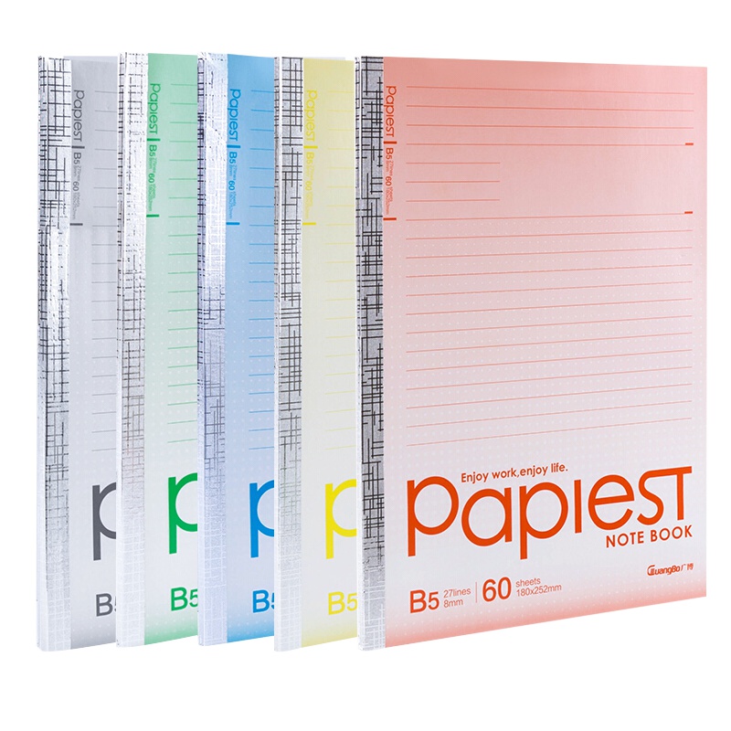 广博(GuangBo)GBR51012 B5/60张无线装订 5本/包2包装 软面抄笔记本记事本日记本 软抄本练习本
