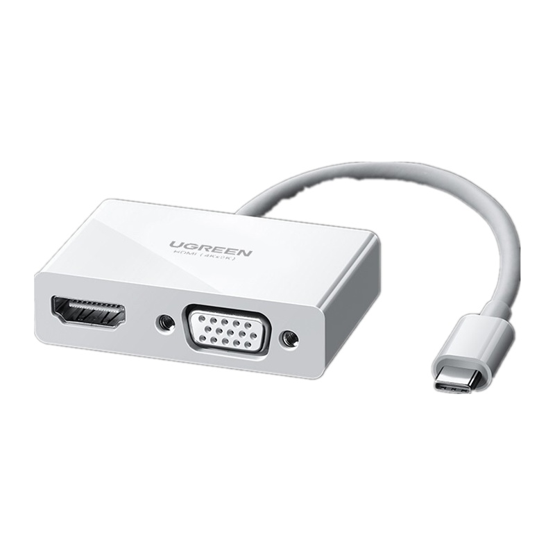 绿联30843 Type-C转HDMI/VGA转接头USB-C转换器线雷电3扩展坞4K投屏 (一个装)可定制