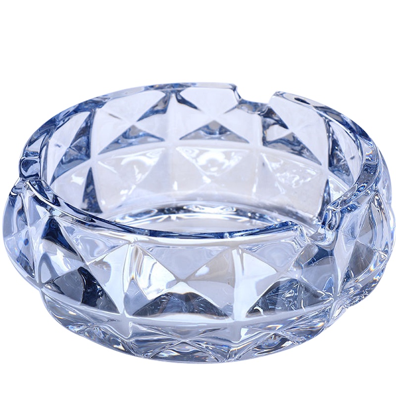 菲仕康 玻璃烟灰缸酒店物业创意潮流多功能烟灰缸家用客厅办公室大气简约北欧风 宝石蓝