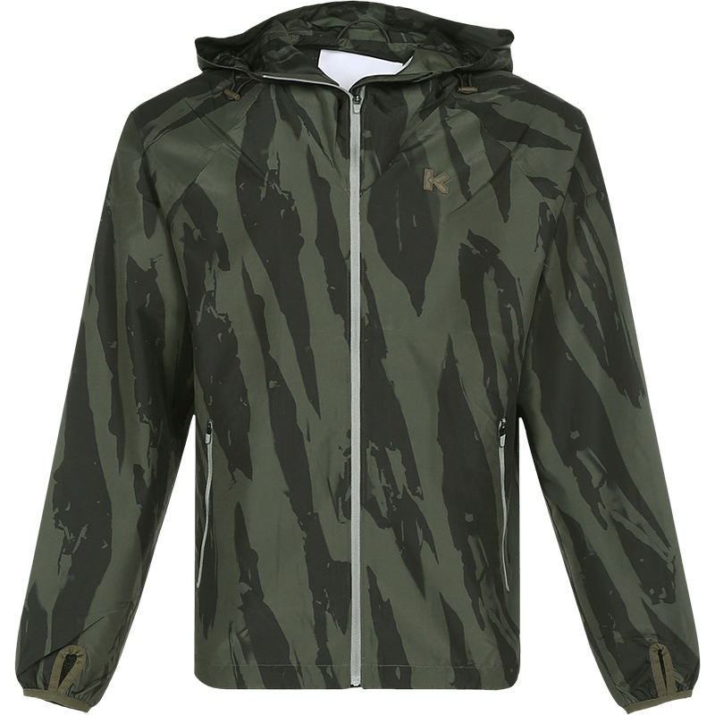 高田贤三 KENZO 男士聚酯纤维Pleat Camo连帽上衣外套迷彩FB6 5BL155 1NL