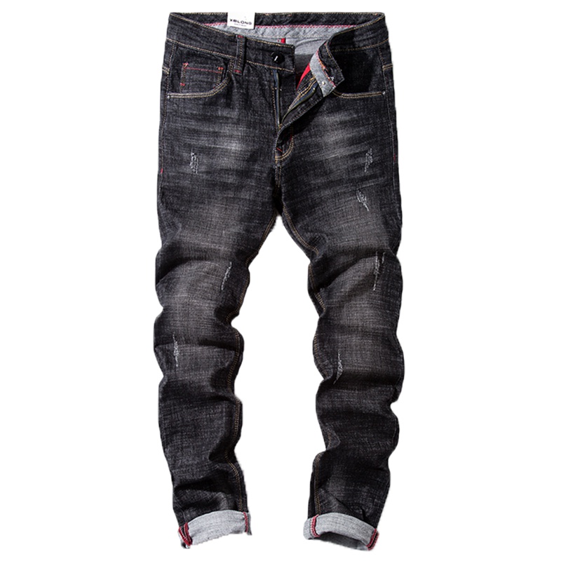 李维犀牛(LEEVIRHINO)2021秋冬新款男士牛仔裤弹力修身舒适透气直筒时尚潮流男士牛仔裤长裤子