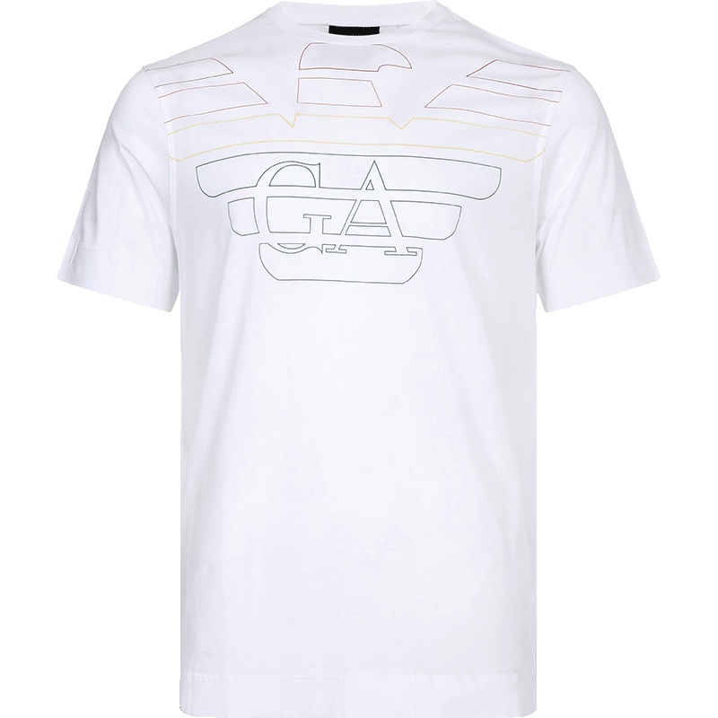 EMPORIO ARMANI 阿玛尼 男士棉/莱赛尔纤维圆领短袖T恤 3G1TM6 1JQXZ