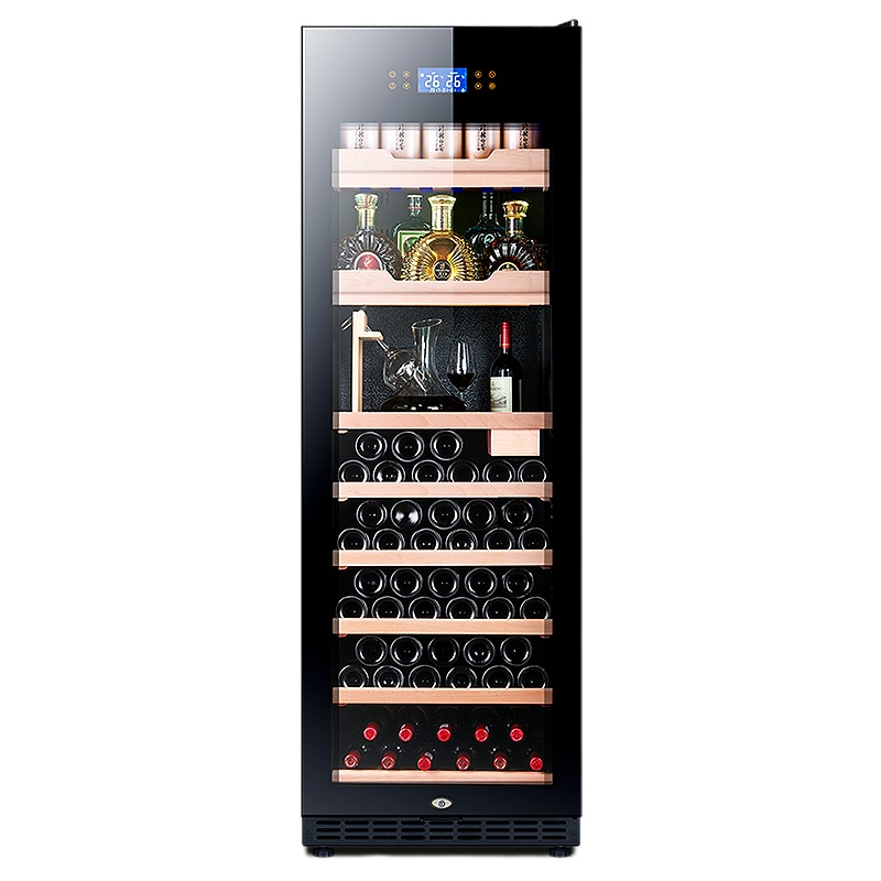 尊堡(zunbao)红酒柜压缩机制冷恒温酒柜葡萄酒洋酒柜保鲜柜冰吧BJ-508 700厚款[黑珠光]托盘+杯架款
