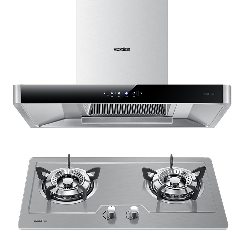 迅达抽油烟机DS721+DS325S大吸力顶吸烟机灶具套餐自动清洗天然气