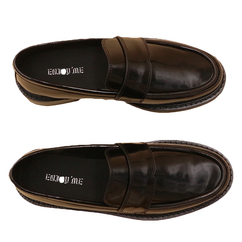 ENJOY'ME简约乐福鞋纯色一脚蹬小皮鞋20春季新款女鞋