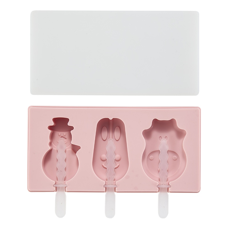 美厨雪糕硅胶轻松脱模模具自制diy创意卡通可爱水果小鸟雪人小兔河马冰棒