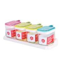 双枪(Suncha)调料盒厨房用品玻璃糖盐罐调味罐调味盒家用佐料瓶组合装非一次性使用调味瓶4个装QT1002