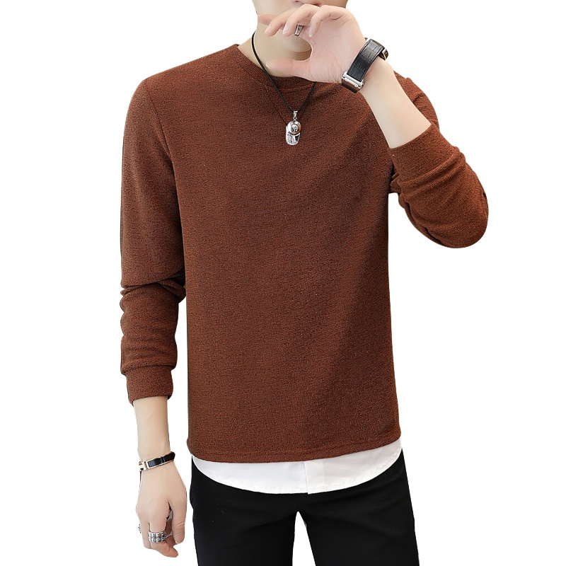 稻草人(Mexican)春季毛衣男毛衫男士套头圆领纯色上衣男韩版小清新针织衫