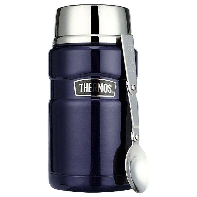 [海外原装品牌直采]THERMOS 膳魔师真空通用焖烧保温杯 304不锈钢保温壶 深蓝色