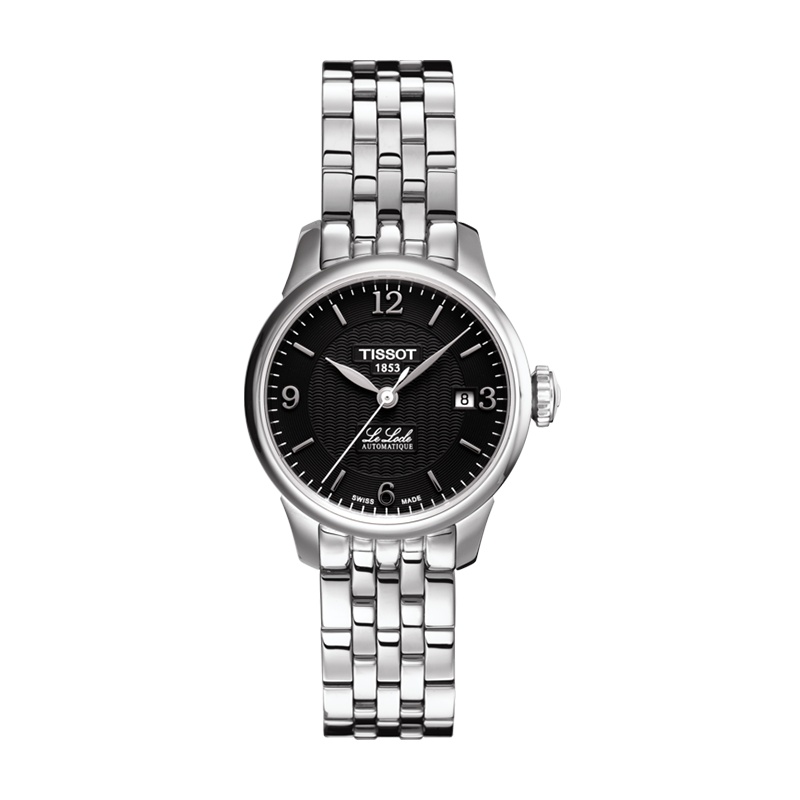 天梭(TISSOT)瑞士手表 商务经典简约百搭酷黑表盘日期显示 力洛克系列钢带女士机械表T41.1.183.54 礼物