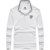 JEEP吉普宽松大码男装体恤春装休闲纯棉翻领长袖T恤男士纯色POLO1091