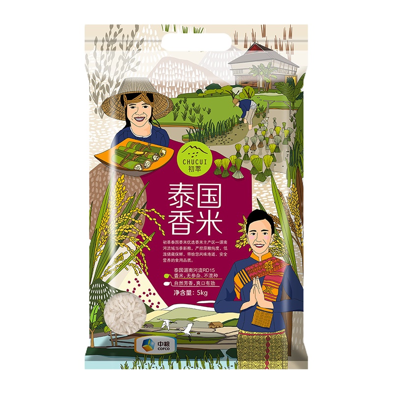 中粮 初萃泰国香米10斤 一级籼米 泰国米 充二氧化碳保鲜袋装 品质粮油