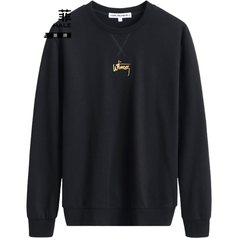 马克华菲卫衣男套头2021年春季新款男士外套运动刺绣潮流黑色秋装_1