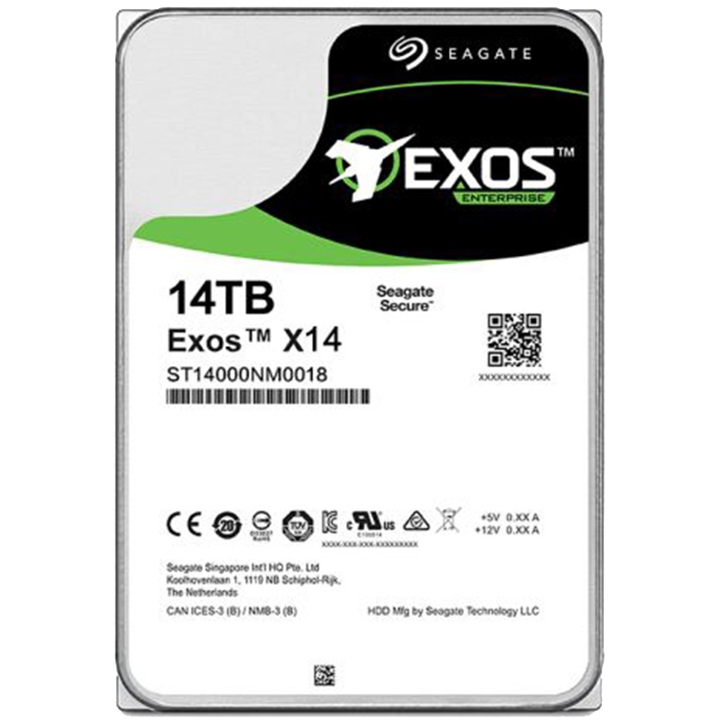 希捷(Seagate)14TB 256MB 7200RPM 企业级硬盘 SATA接口 希捷银河Exos X14系列(ST14000NM0018)