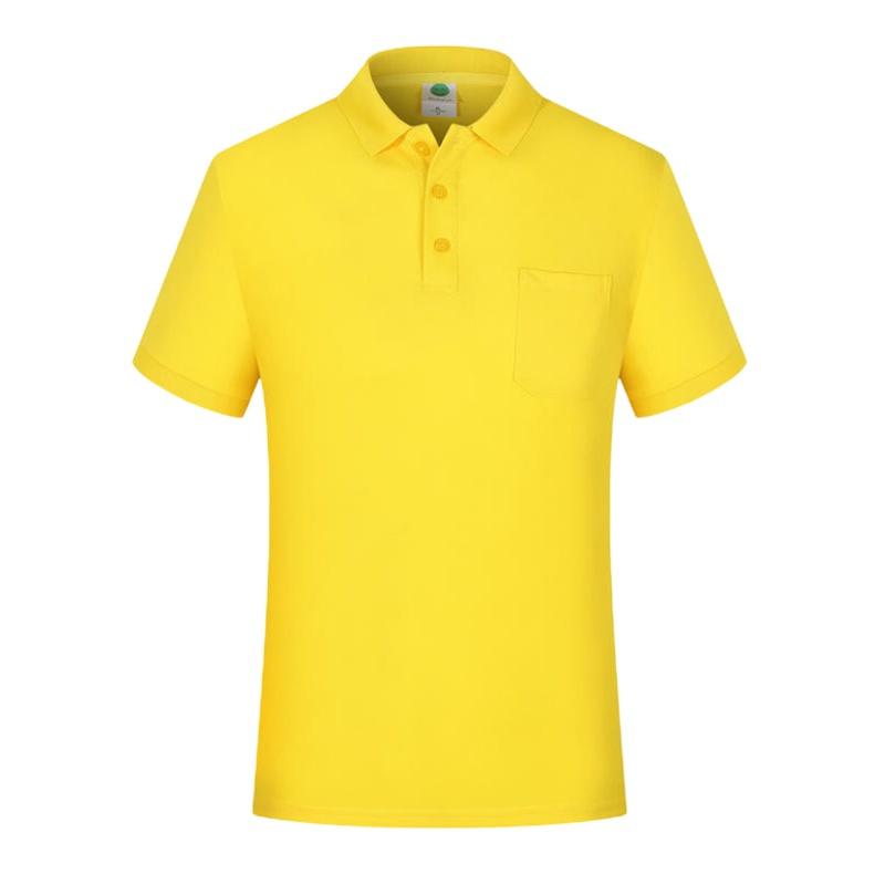 汇衫纯色口袋翻领短袖T恤