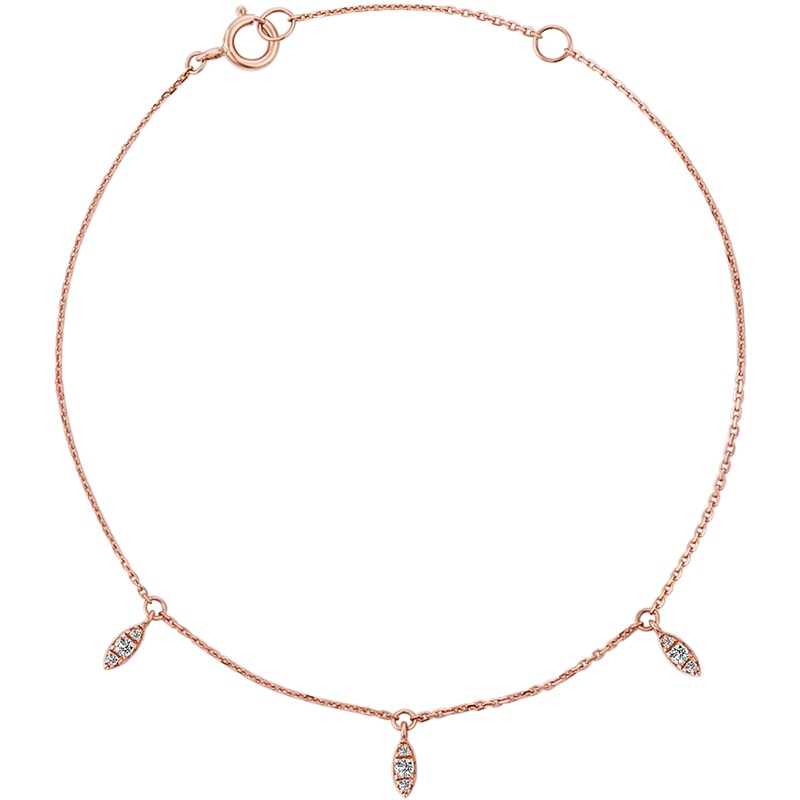 周大福MONOLOGUE独白MIX系列简约秀气9K金钻石手链MA674