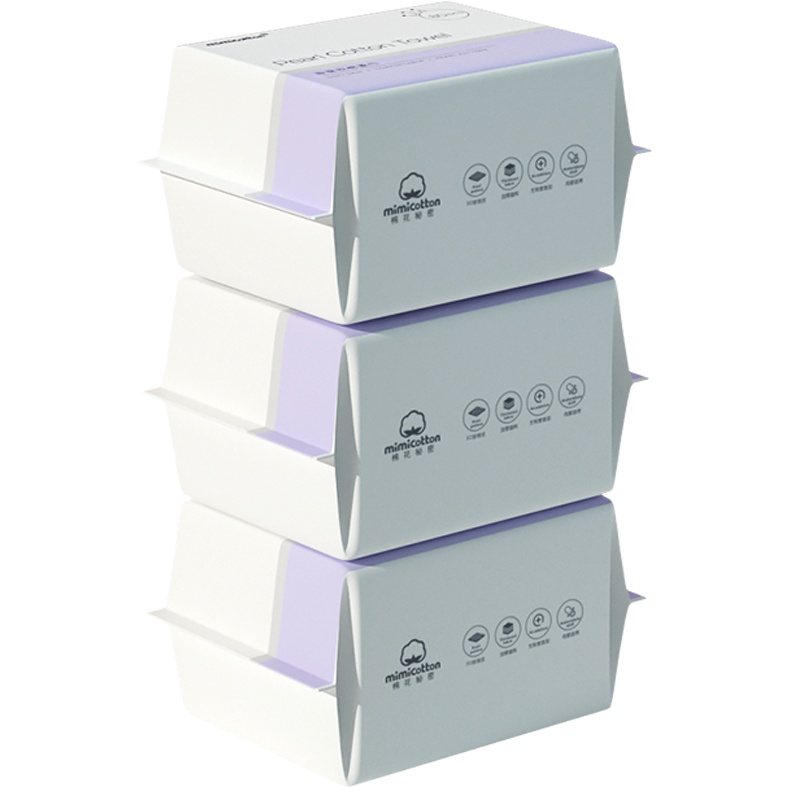 棉花秘密珍珠纹棉柔巾80抽*3包