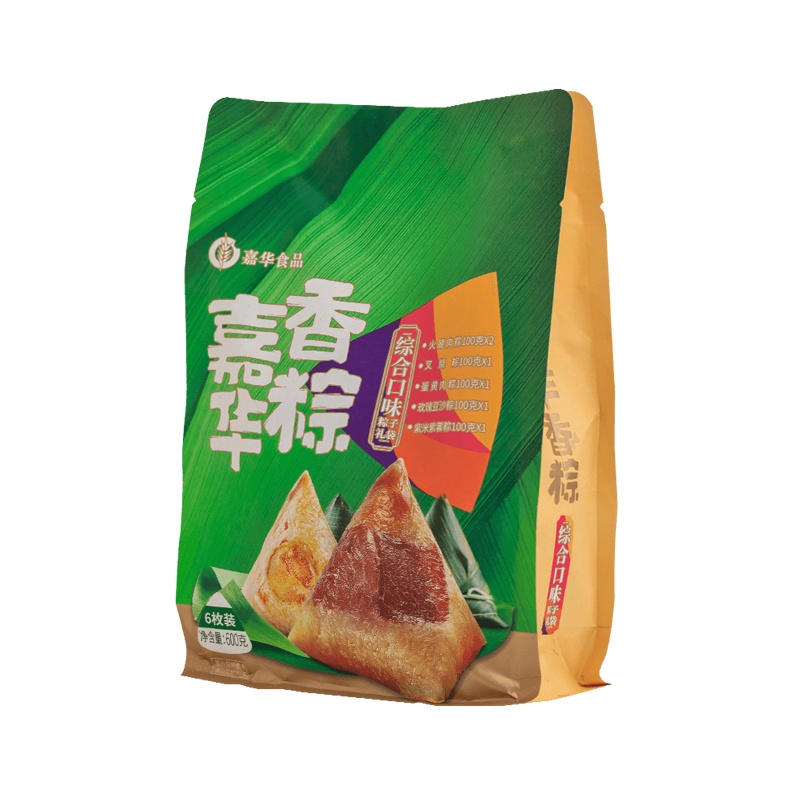嘉华端午综合口味粽子礼袋600g 嘉兴风味粽子6枚 传统小吃零食端午香粽