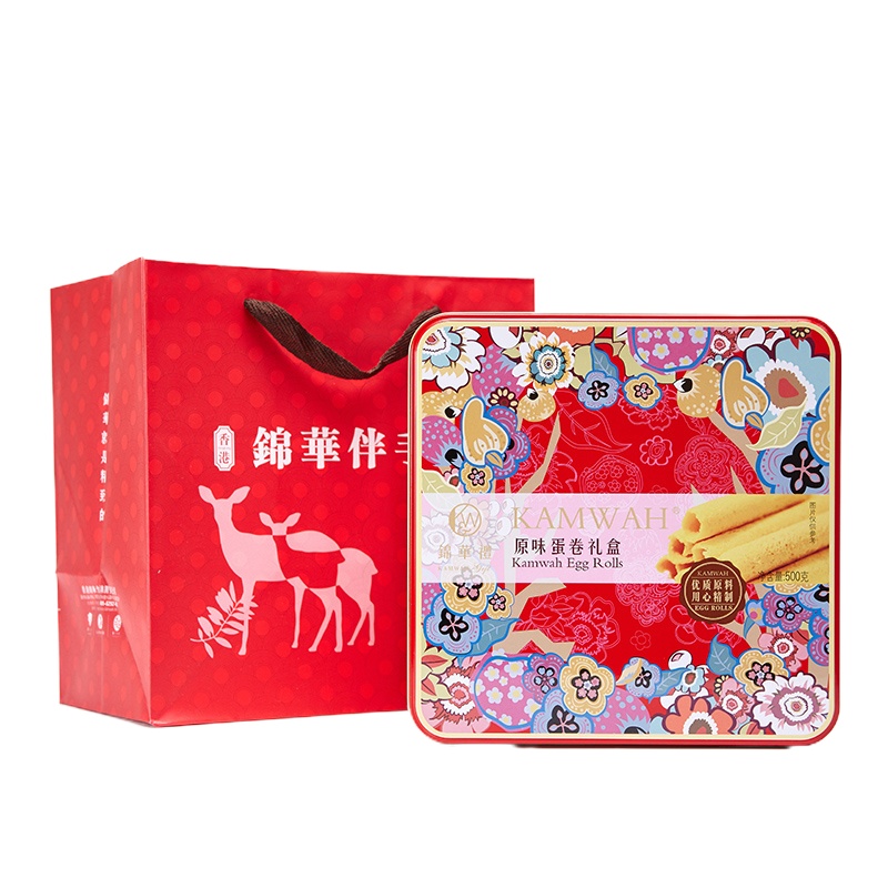 锦华礼原味鸡蛋卷500g广东特产喜饼休闲零食饼干糕点年货