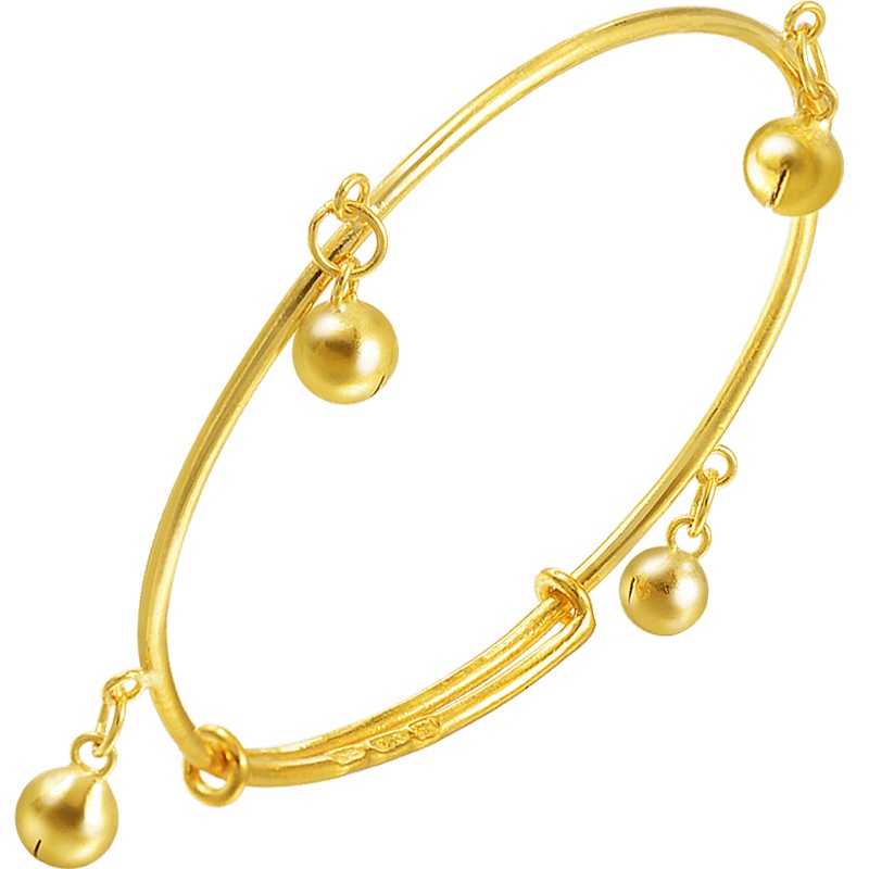 周生生(CHOW SANG SANG)金足金儿童宝宝手镯金手镯周岁礼 计价