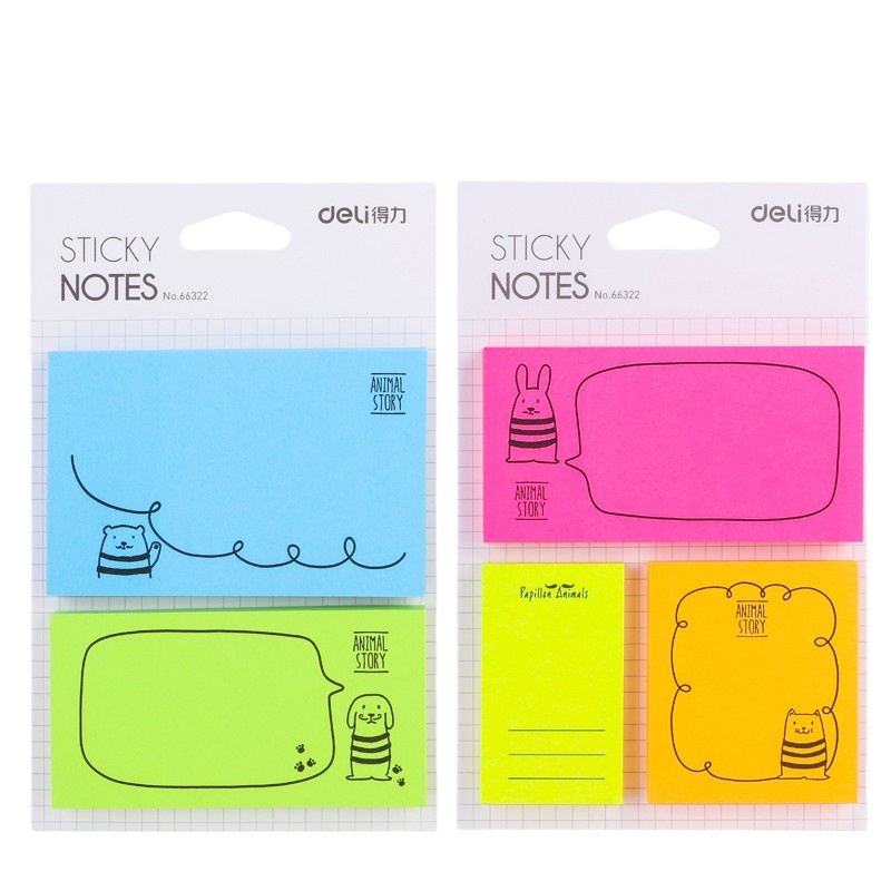 得力(deli)66322荧光百事贴便利贴 4本装