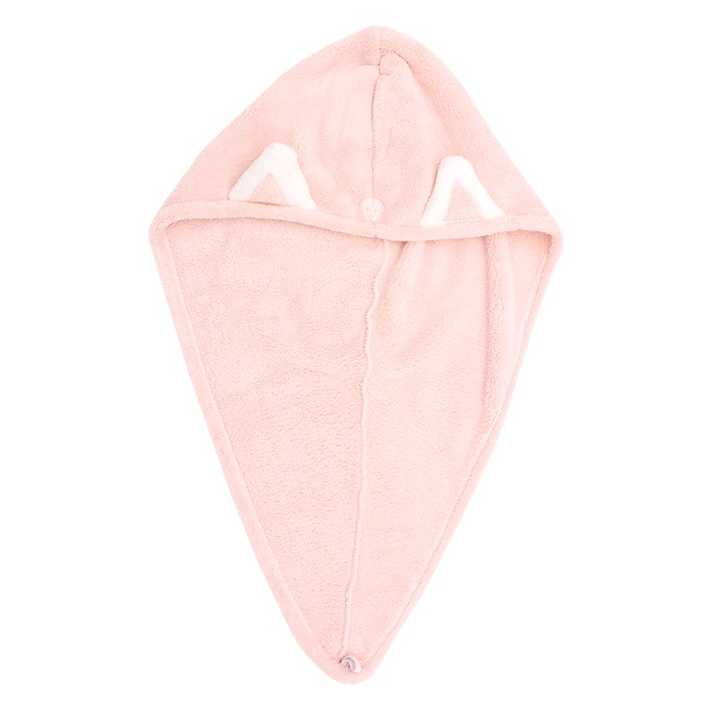 干发帽女吸水速干巾擦头发毛巾加厚包头巾 可爱浴帽干发巾 三维工匠 粉色