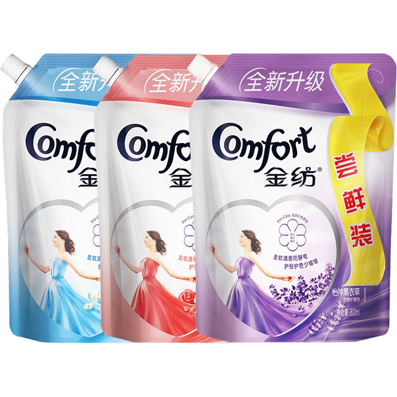 金纺柔顺剂衣物护理剂液薰衣草玫瑰洗衣液伴侣香留香_樱花800mlX1袋